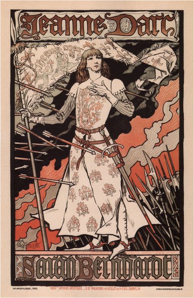 Sarah Bernhardt as Joan of Arc, 1893 by Eugene Grasset