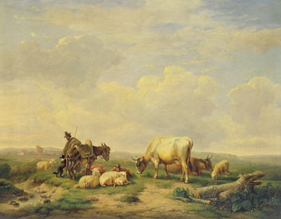 Herdsman and Herd by Eugene Joseph Verboeckhoven