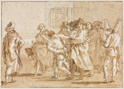 Punchinello Arrested by Eugene Joseph Verboeckhoven