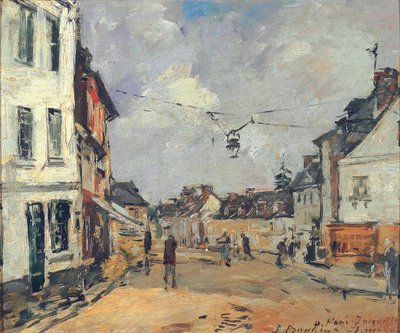 Fervaques, The Main Street by Eugene Louis Boudin