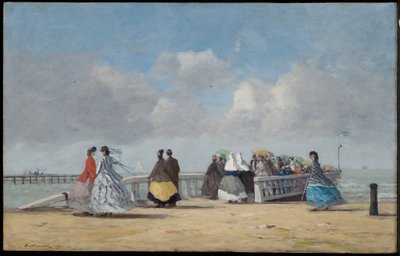 The Pier at Trouville by Eugene Louis Boudin