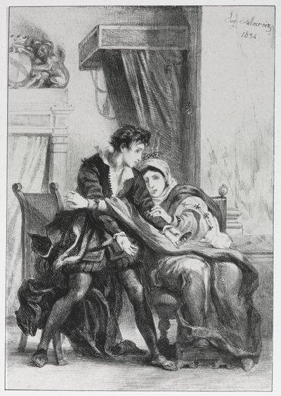 Hamlet: Hamlet and the Queen by Eugène Delacroix