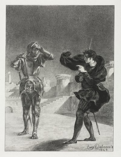 Hamlet: The Phantom on the Terrace by Eugène Delacroix