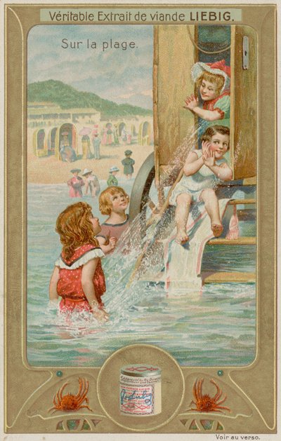 Children in a Bathing Machine by European School