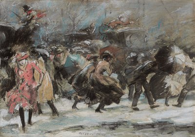 Snowstorm Broadway by Everett Shinn