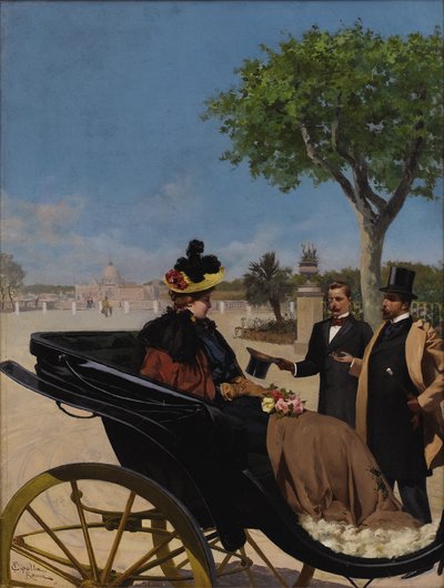 Arrival at the Villa Borghese, 1878 by Fabio Cipolla