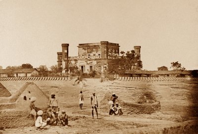 The Mess House showing the fortifications by Felice Beato