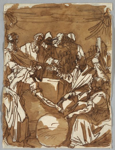 Two Attendants with the Heavenly Horseman by Felice Giani