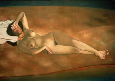 Woman Lying on the Sand by Felix Edouard Vallotton