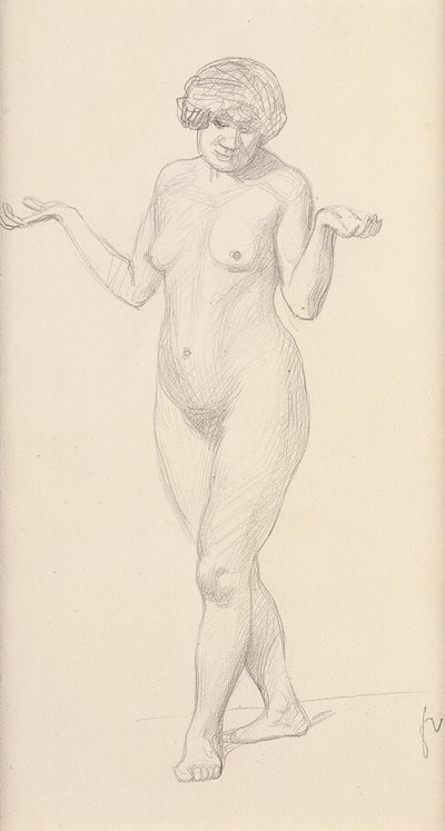 Standing Nude Facing Forward by Felix Edouard Vallotton