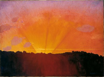 Sunset, Orange Sky by Felix Edouard Vallotton