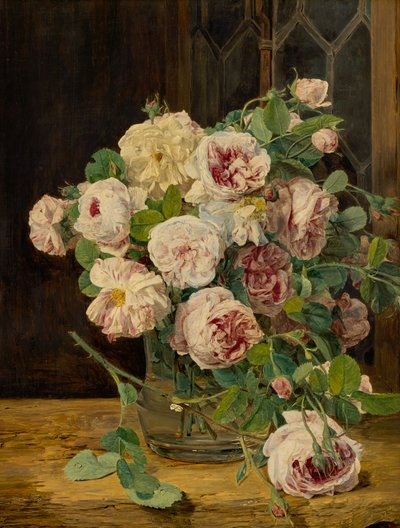 Bouquet of Roses at the Window by Ferdinand Georg Waldmuller