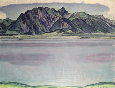 Thunersee with the Stockhorn Mountains, 1910 by Ferdinand Hodler