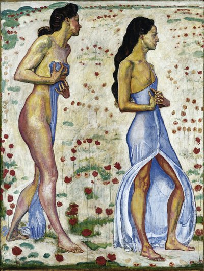 Two Women in Flowers Emotion 1a, 1901-1906 by Ferdinand Hodler