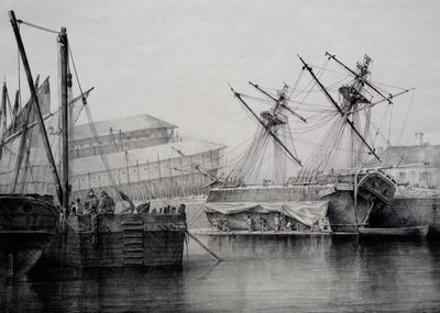 Brigantine, lithograph by Ferdinand Perrot by Ferdinand Victor Perrot