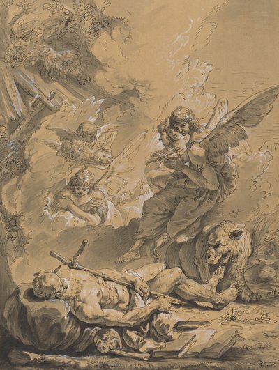 Death of Saint Jerome by Follower of Francesco Fontebasso