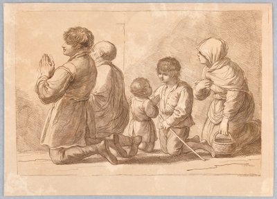 A Family Praying by Francesco Bartolozzi