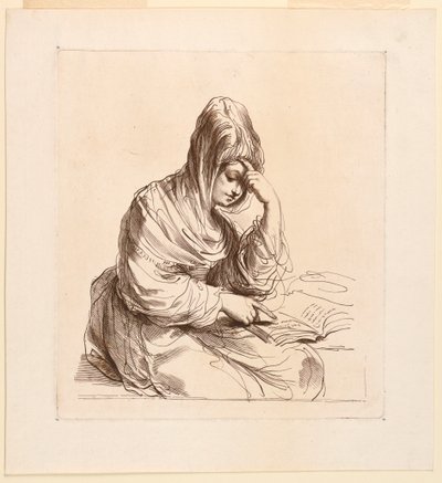 Woman Studying by Francesco Bartolozzi