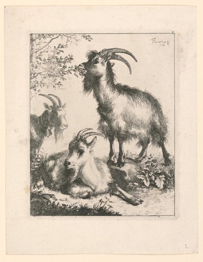 Three Goats by Francesco Londonio