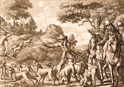 Hare Hunting, engraved by Wenceslaus Hollar, 1671 by Francis Barlow