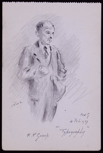 Portrait of R Percy Gossop by Francis Wilfred Lawson