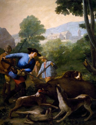 The Boar Hunt by Francisco Jose de Goya y Lucientes