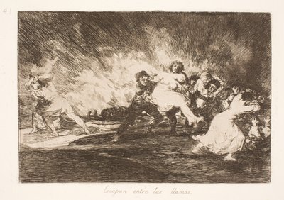 They Flee Through the Flames (41) by Francisco de Goya