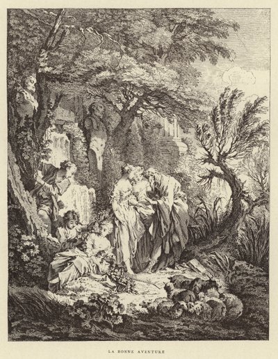 The Good Adventure (engraving) by Francois (after) Boucher