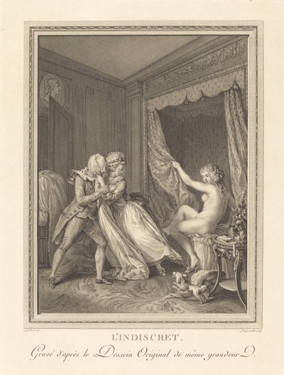 The Indiscreet by Francois Nicolas Barthelemy Dequevauviller after Antoine Borel