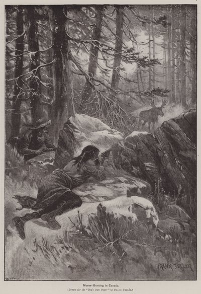 Moose Hunting in Canada by Frank (after) Feller