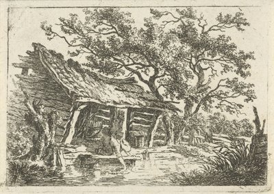 Landscape with a Farm Shed by François Joseph Pfeiffer (II)