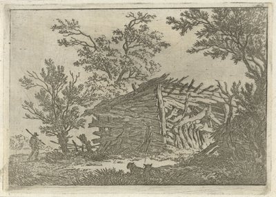 Landscape with a Dilapidated Barn by François Joseph Pfeiffer (II)