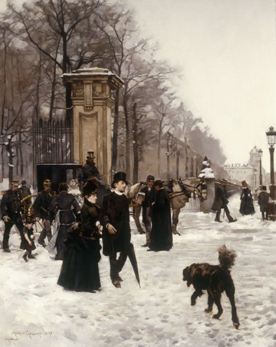 Promenade on a Winter Day, Brussels, 1887 by Frans Gaillard