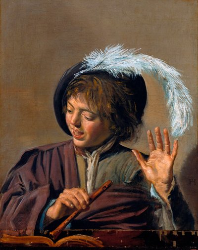 Singing Boy with Flute by Frans I Hals