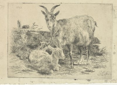 Goat with Young by Frans Lebret