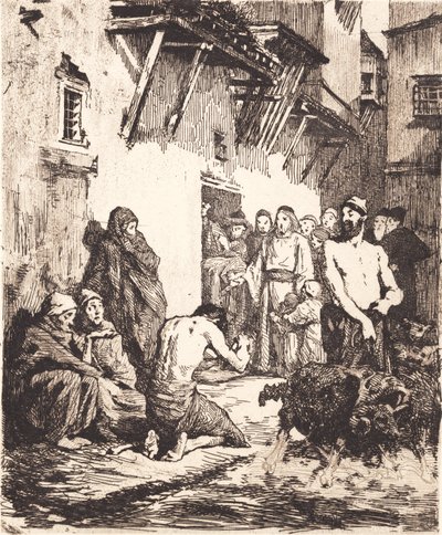 Christ healing two blind men and a possessed man by Frans Schwartz