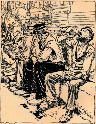 Workmen at Dinner by Franz Gailliard