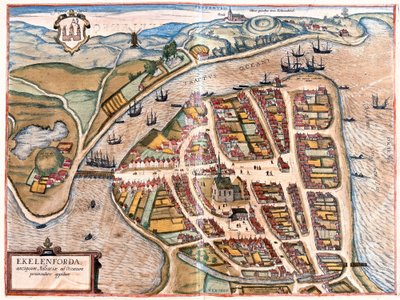 Eckernforde, Germany (engraving) by Franz Hogenberg