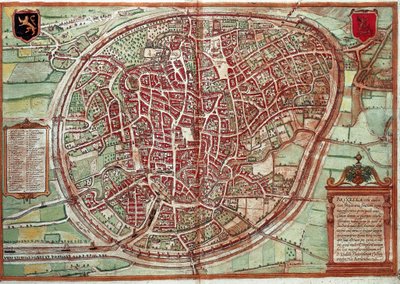 Map of Brussels - Belgium by Franz Hogenberg