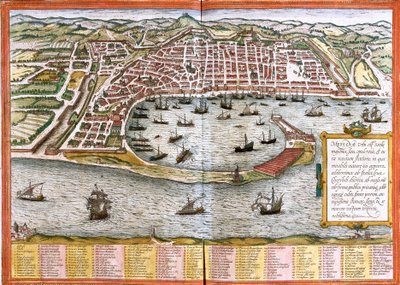 Map of Messina, Italy by Franz Hogenberg