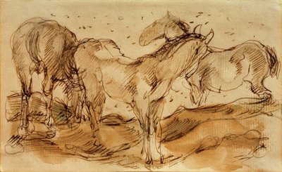 Horses in the Pasture by Franz Marc