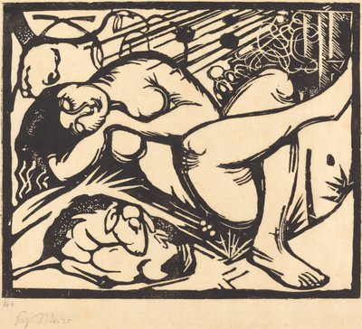 Sleeping Shepherdess by Franz Marc