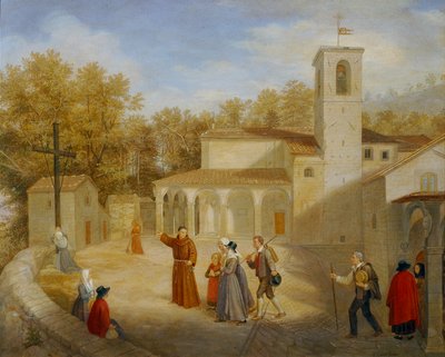 In the Monastery Courtyard by Franz Xaver Lair