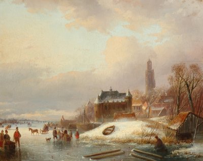 Snow Scene in Holland by Franz Xaver Winterhalter