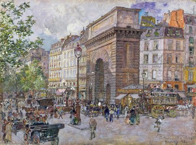 The Porte Saint-Martin, 1898 by Frederic Anatole Houbron