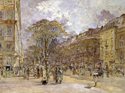 The Boulevard of the Italians, Paris by Frederic Anatole Houbron