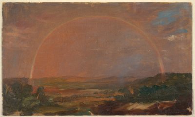 Rainbow over a Hilly Landscape by Frederic Edwin Church