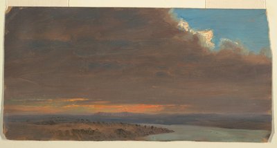 Sunset, Hudson Valley, New York by Frederic Edwin Church