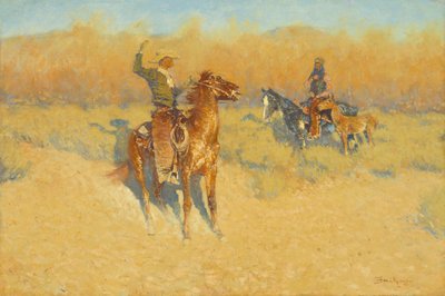 The Long-Horn Cattle Sign by Frederic S. Remington