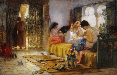 Domestic Interior Scene by Frederick Arthur Bridgman